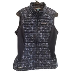 Eddie Bauer Womens Goose Down Puffer Vest Size Small Navy Blue Stormdown 800